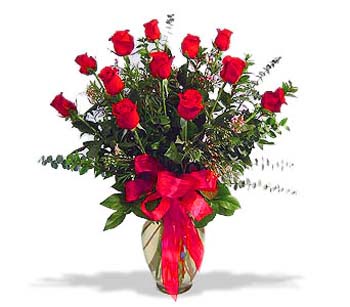çiçek siparisi 11 adet kirmizi gül cam vazo  Adana online çiçek gönderme sipariş 