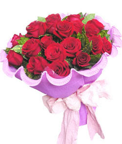 12 adet kırmızı gülden görsel buket  Adana çiçekçi mağazası 