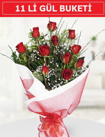11 adet kırmızı gül buketi Aşk budur  Adana çiçek gönderme sitemiz güvenlidir 