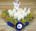 9 adet beyaz gül oyuncak  Adana internetten çiçek siparişi 