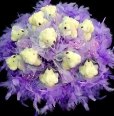 11 adet pelus ayicik buketi  Adana çiçek , çiçekçi , çiçekçilik 